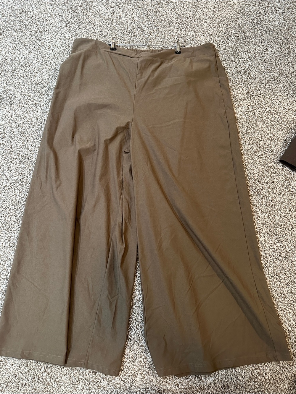 Wide Leg women’s Pants in Olive Brown - Classic Casual Trousers